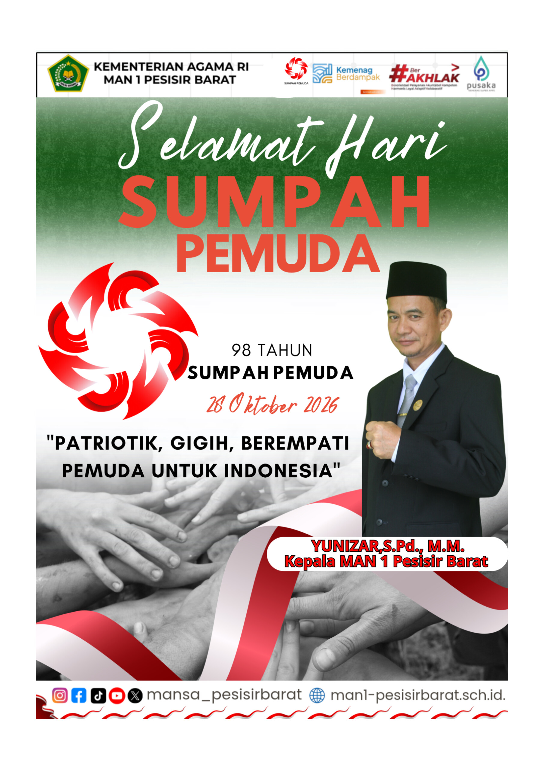 memperingati Hari Sumpah Pemuda ke-98. Rabu,  28 Oktober 2026